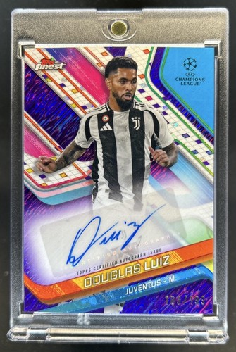Douglas Luiz 2024 Topps Finest UEFA Purple Shimmer Refractor /199