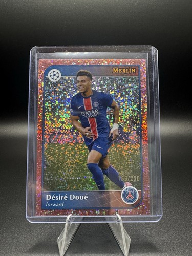 Désiré Doué 2024 Topps Merlin Chrome Pink Gold Refractor /250
