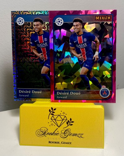 Désiré Doué 2024 Topps Merlin Chrome Pink Ice /199