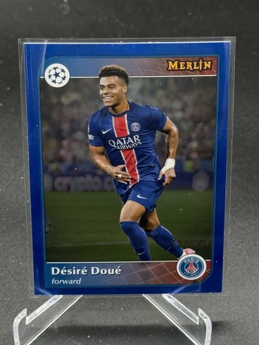Désiré Doué 2024 Topps Merlin UEFA Club Competitions Blue Refractor /150