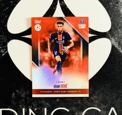 Désiré Doué 2024 Topps PSG Champions d'Europe Red Foil /5
