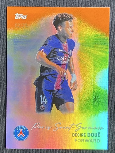 Désiré Doué 2025 Topps PSG Team Set Arancione /25