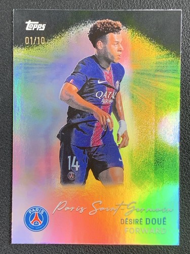 Désiré Doué 2025 Topps PSG Team Set Nero /10