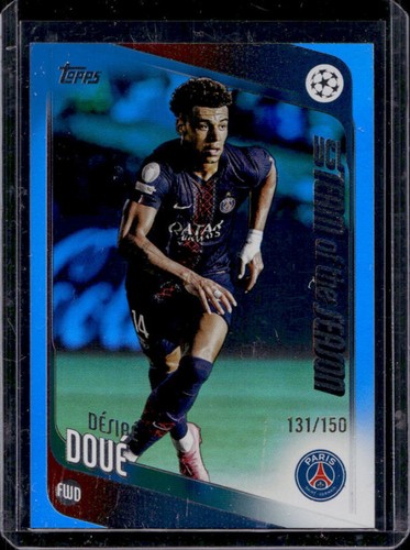 Désiré Doué 2026 Topps UEFA Club Competitions Blue Foil /150