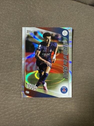 Désiré Doué 2025 Topps UEFA UCC Flagship Rain Drops
