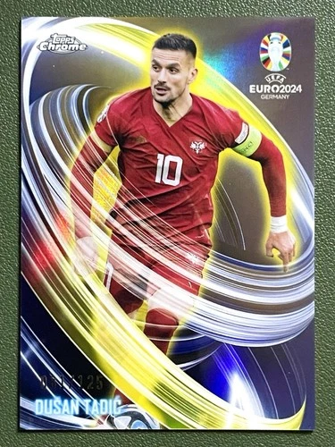 Dusan Tadic 2024 Topps Chrome UEFA Euro Yellow Refractor /125