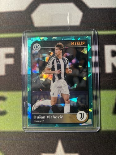 Dusan Vlahovic 2024 Topps Merlin Chrome Cracked Ice /75