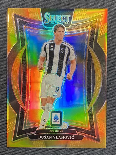 Dusan Vlahovic 2024 Panini Select Gold Prizm /10