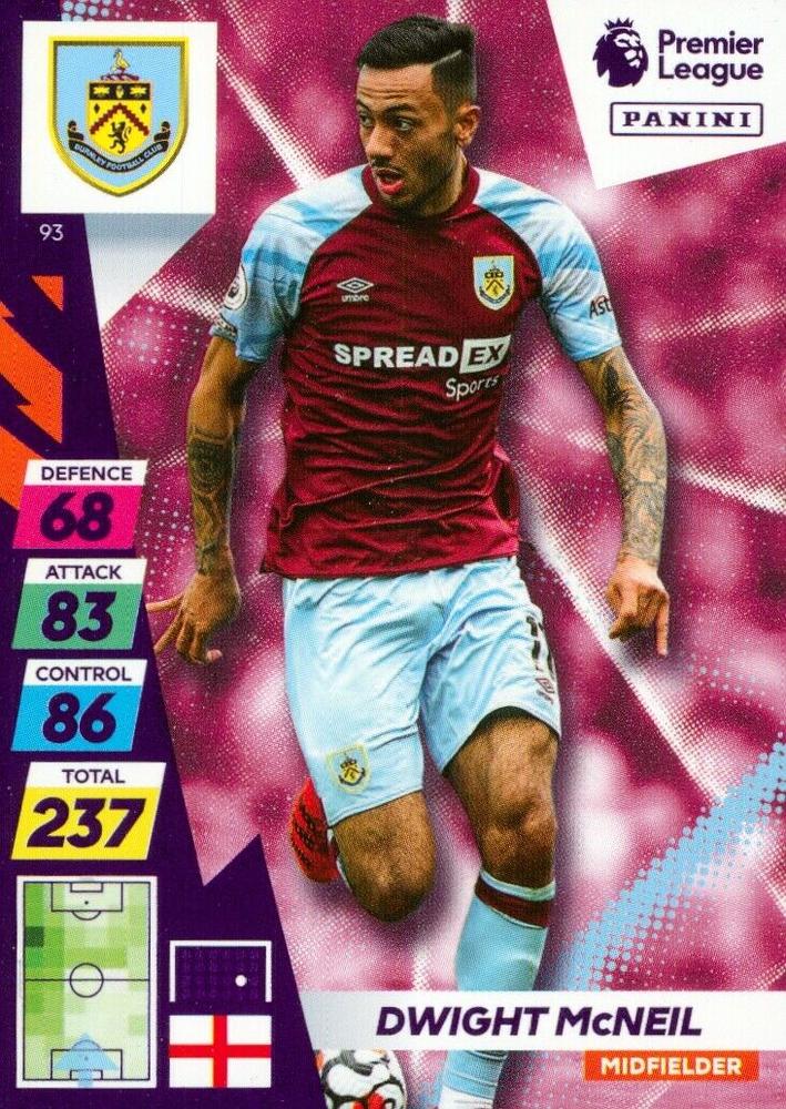 Dwight McNeil 2021 Panini Adrenalyn XL Premier League Plus