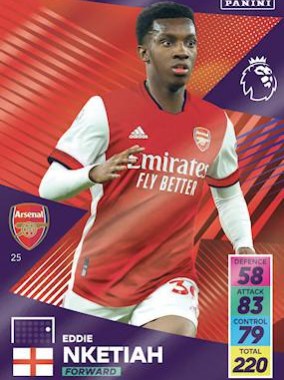 Eddie Nketiah 2021 Panini Adrenalyn XL Premier League