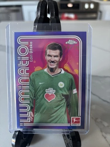 Edin Dzeko 2025 Topps Chrome Bundesliga Purple Refractor /75
