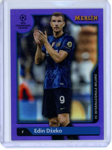 Edin Dzeko 2021 Topps Chrome Merlin Purple Refractor /15