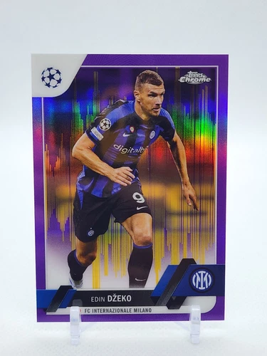 Edin Dzeko 2023 Topps Chrome Purple & Gold Seismic Refractor