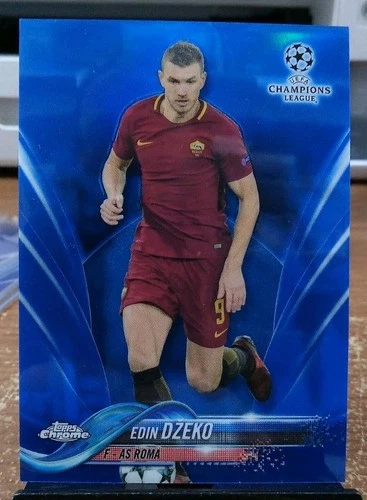 Edin Dzeko 2017 Topps Chrome UEFA Champions League Blue Refractor /150