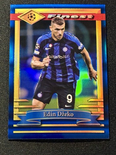Edin Dzeko 2023 Topps Finest Blue Refractor /99