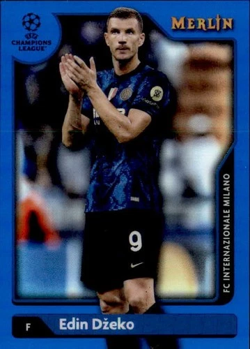 Edin Dzeko 2021 Topps Merlin Chrome Blue Refractor /75