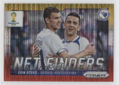Edin Dzeko 2014 Panini Prizm World Cup Pulsar Giallo e Rosso