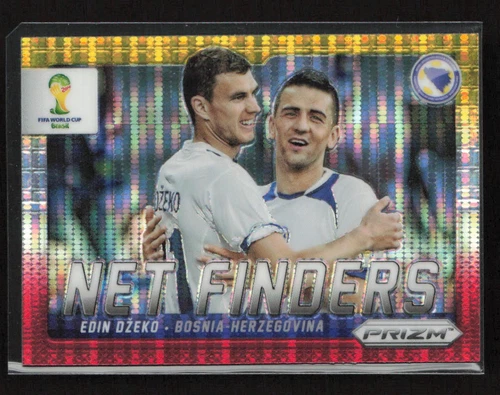 Edin Dzeko 2014 Panini Prizm Yellow and Red Pulsar