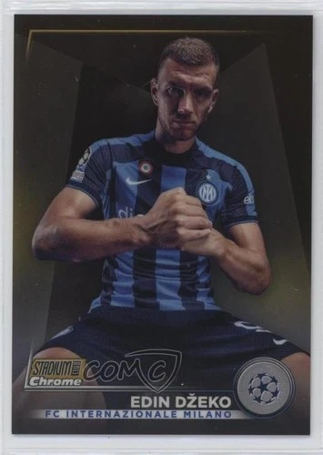 Edin Dzeko 2022 Panini Stadium Club Chrome Gold Refractor /50