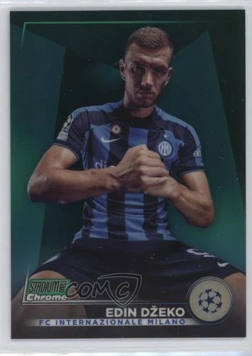Edin Dzeko 2022 Panini Stadium Club Chrome Green Refractor /99