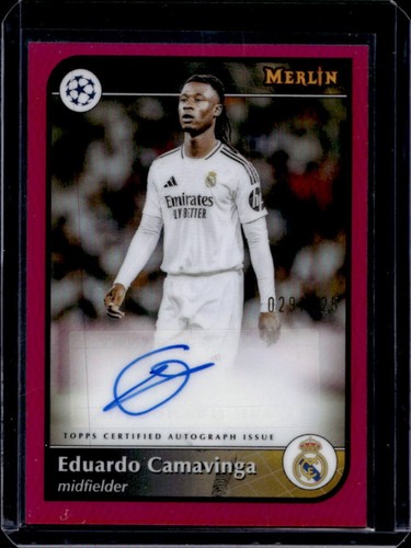 Eduardo Camavinga 2024 Topps Merlin Chrome Magenta Refractor /125