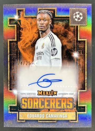 Eduardo Camavinga 2024 Topps Merlin Chrome Orange /25