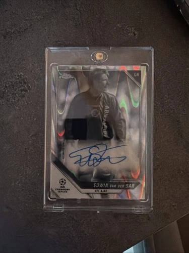 Edwin van der Sar 2021 Topps Chrome UEFA Champions League Black White