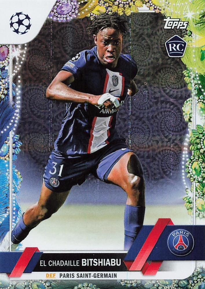 El Chadaille Bitshiabu 2022 Topps UEFA Club Competitions Carnaval Edition