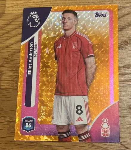 Elliot Anderson 2026 Topps Premier League Orange /25