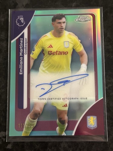 Emi Martinez 2025 Topps Chrome Aqua Refractor /199