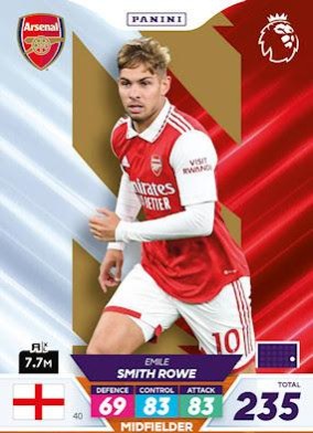 Emile Smith Rowe 2023 Panini Adrenalyn XL Premier League Plus
