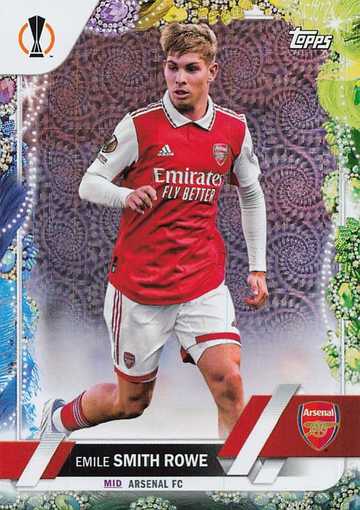 Emile Smith Rowe 2022 Topps UEFA Club Competitions Carnaval Edition