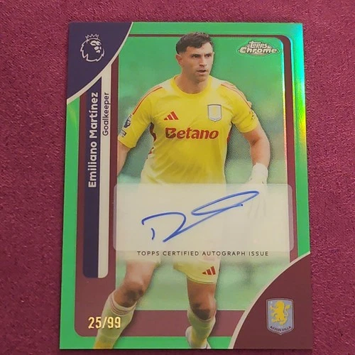 Emiliano Martinez 2026 Topps Chrome Premier League Green Refractor /99