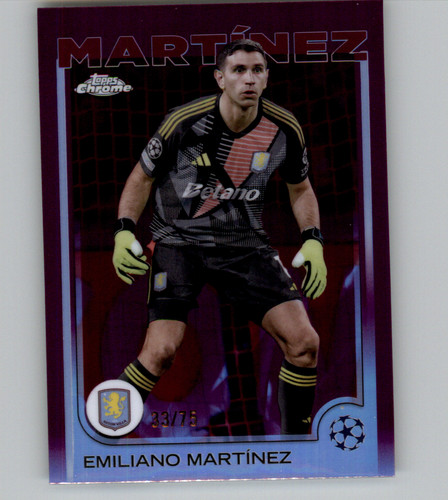 Emiliano Martinez 2024 Topps Chrome UEFA Club Competitions Magenta /75