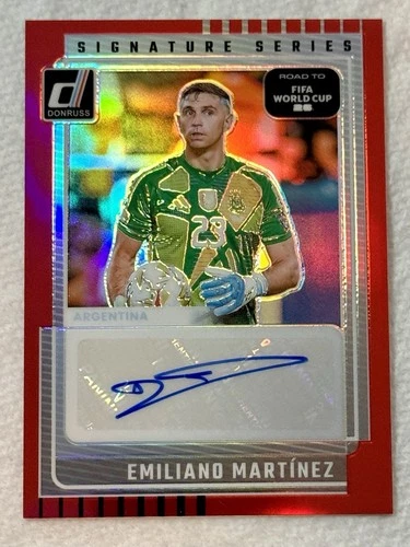 Emiliano Martinez 2025 Panini Donruss Coppa del Mondo FIFA Rosso Prizm /25