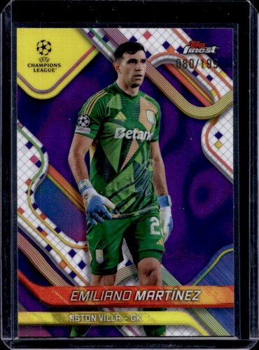 Emiliano Martinez 2024 Topps Finest Purple Lava Refractor /199