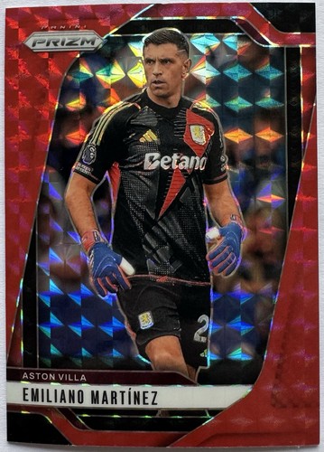 Emiliano Martinez 2024 Panini Prizm Premier League Red Mosaic