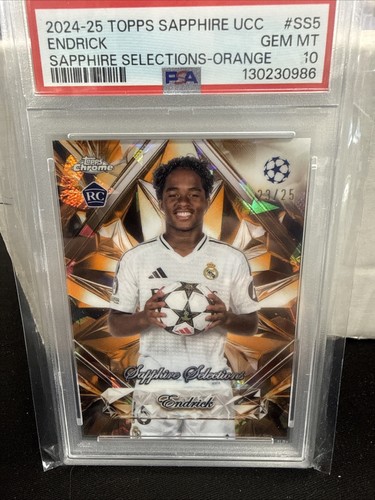 Endrick 2024 Topps Chrome Sapphire UEFA Sapphire 23/25