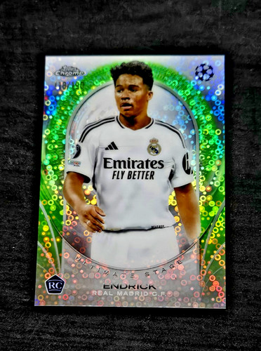 Endrick 2024 Topps Chrome UEFA Green Refractor /199