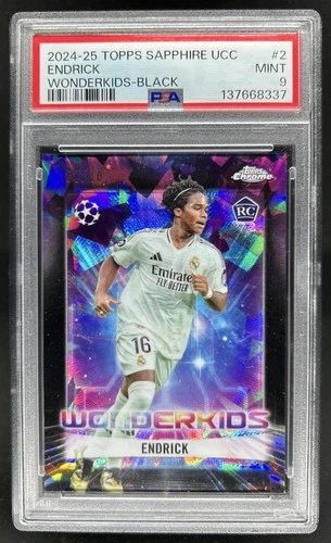 Endrick 2024 Topps Cromo UEFA Negro Refractor /10