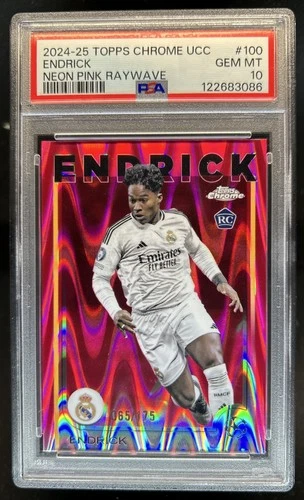 Endrick 2024 Topps Cromo UEFA Rosa Neón RayWave Refractor /175
