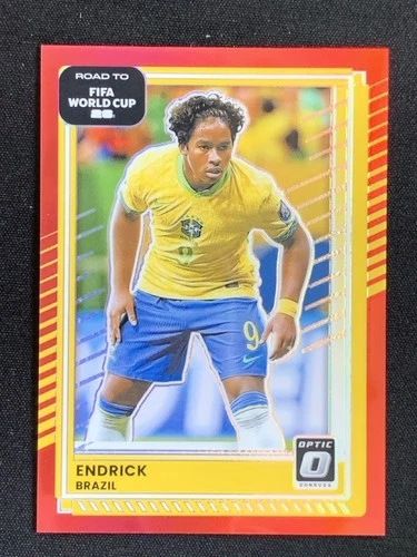 Endrick 2025 Panini Donruss Road To FIFA World Cup Optic Red Prizm 188/199