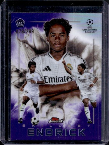 Endrick 2024 Panini Finest UEFA Viola Rifrattore /299