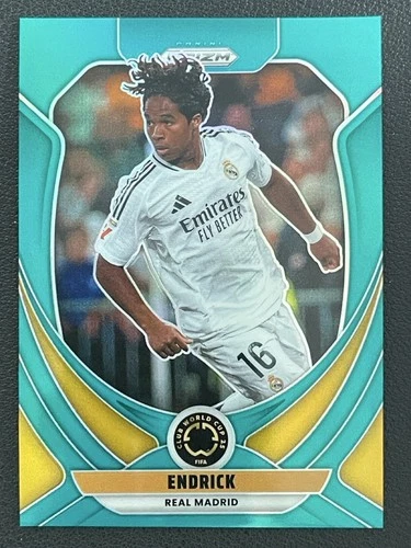 Endrick 2025 Panini Prizm Copa Mundial de Clubes de la FIFA Teal Prizm /99