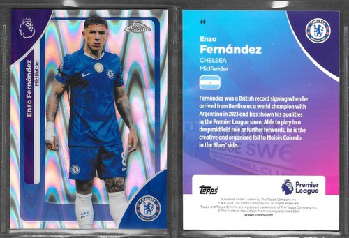 Enzo Fernandez 2026 Topps Chrome EPL Raywave
