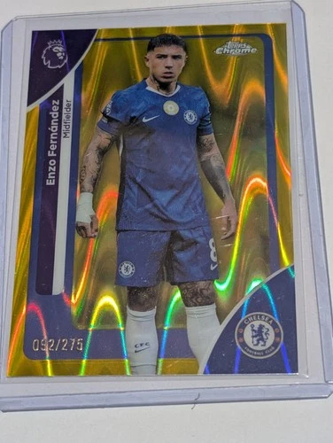 Enzo Fernandez 2023 Topps Chrome Gold Wave Refractor 092/275