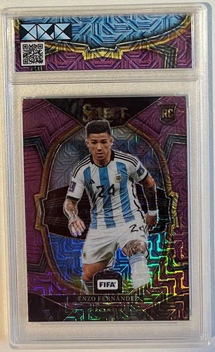 Enzo Fernandez 2023 Panini Select Purple Mojo
