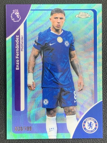 Enzo Fernández 2025 Topps Cromo Premier League Aqua Wave /199