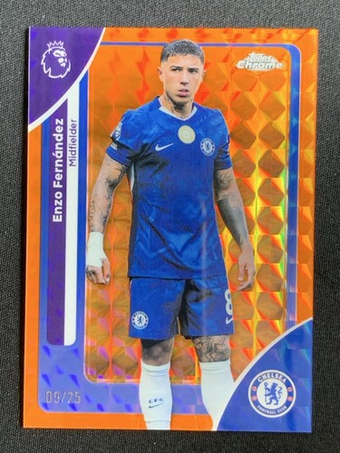 Enzo Fernández 2026 Topps Cromo Premier League Naranja Geométrica /25