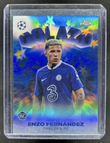 Enzo Fernández 2022 Topps Cromo UEFA Azul Refractor /150